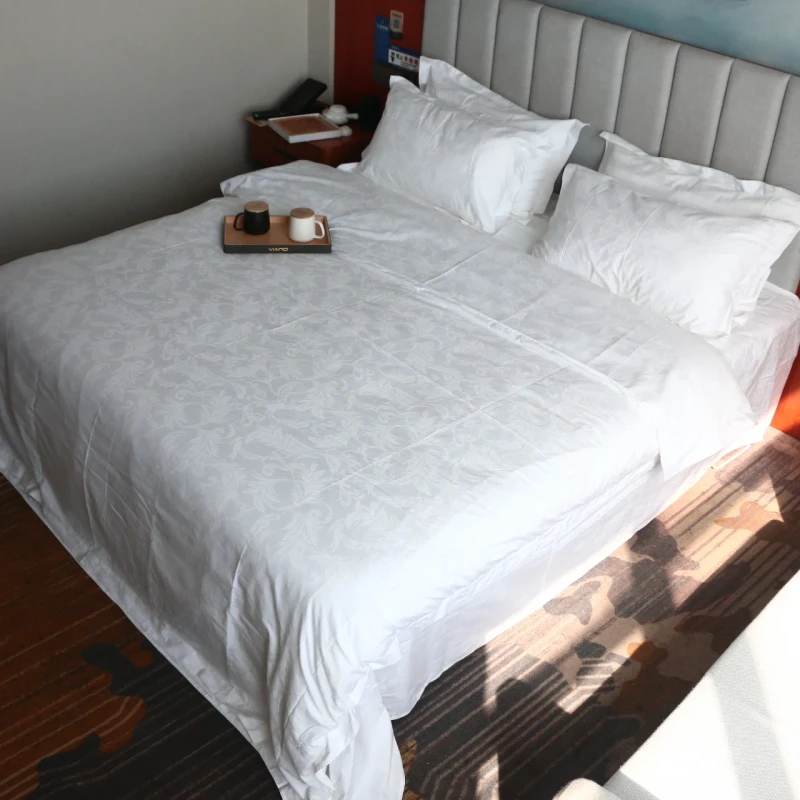 300TC-Eco-Friendly-Cotton-Satin-Hotel-Bedding-3pcs-Set-Simple-Style-Flat-Sheet-Pillowcase-Duvet-Cover-Solid-Woven-Machine