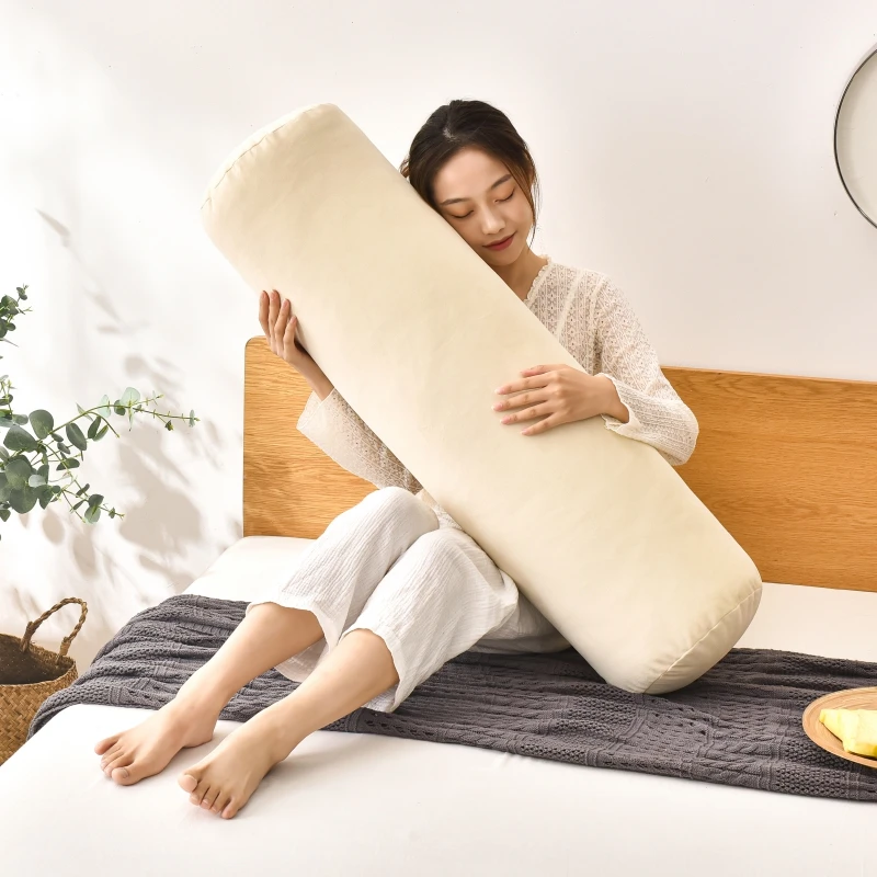 34-Inch-Round-Body-Pillow-Adult-Side-Sleeper-Support-Extra-Long-Bed-Body-Cervical-Roll-Cylinder-Cylindrical-Bolster-Pillows