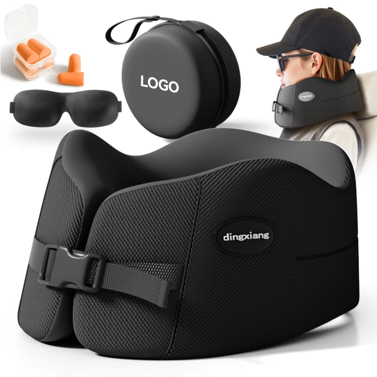 360-Support-Headrest-Portable-U-Shaped-Travel-Wrap-Pillow-Support-Memory-Foam-Neck-Pillow-for-Sleeping-Eye-Mask-Ear-Plugs