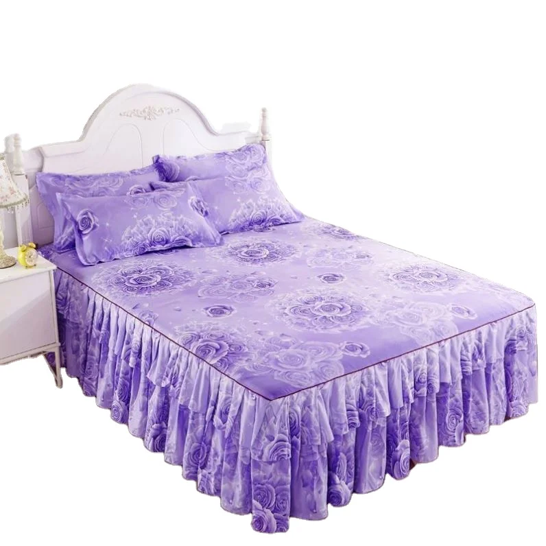 39-Colors-Bed-Skirts-Set-Double-Layer-Bedspread-Floral-Printed-Bed-Sheet-Bilateral-Full-Queen-King-Size-Pillowcase-Bedsheets