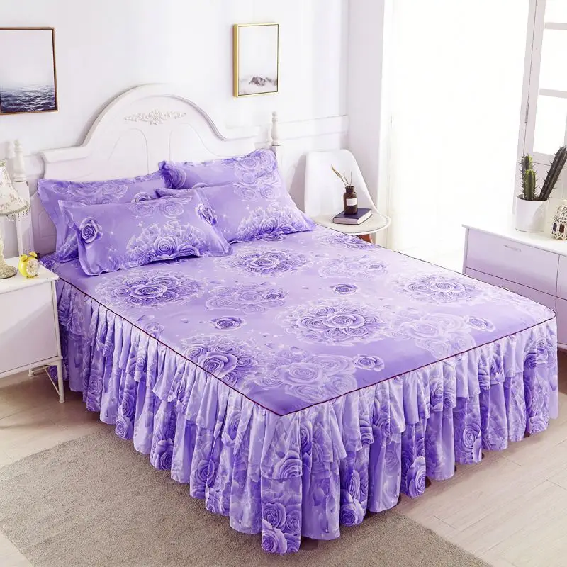 39-Colors-Bed-Skirts-Set-Double-Layer-Bedspread-Floral-Printed-Bed-Sheet-Bilateral-Full-Queen-king-Size-Pillowcase-Bedsheets-1