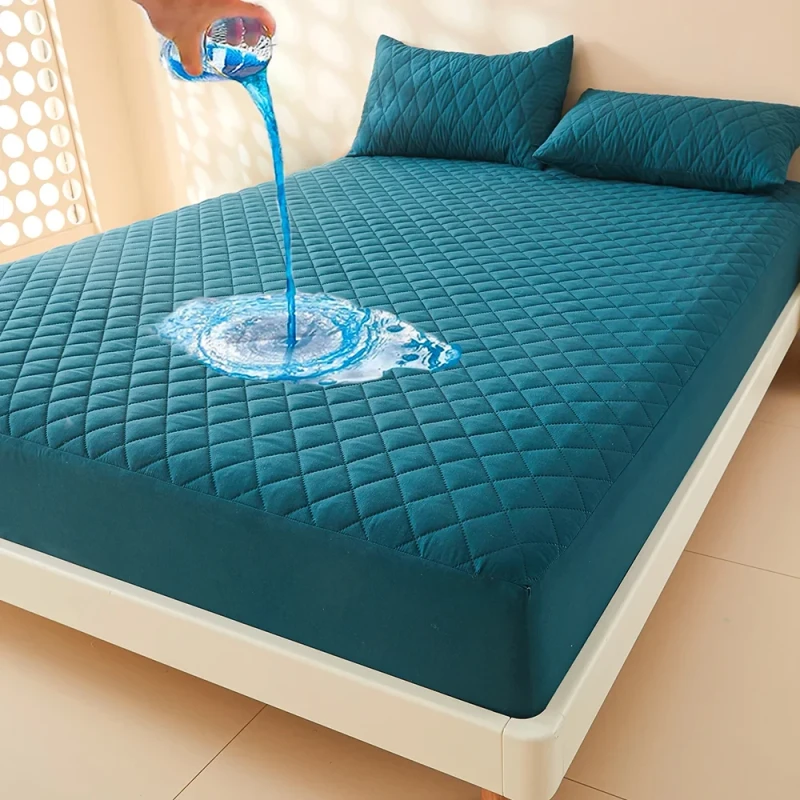 3D-Air-Fabric-Thick-Mattress-Cover-100-Waterproof-Mattress-Protector-Soft-and-Breathable-Fitted-Bed-Sheet-with-Pillowcase