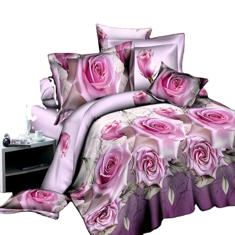 3D-Printed-Floral-Pattern-Microfiber-Fabric-400TC-Anti-Static-Breathable-European-Style-Bedding-Set