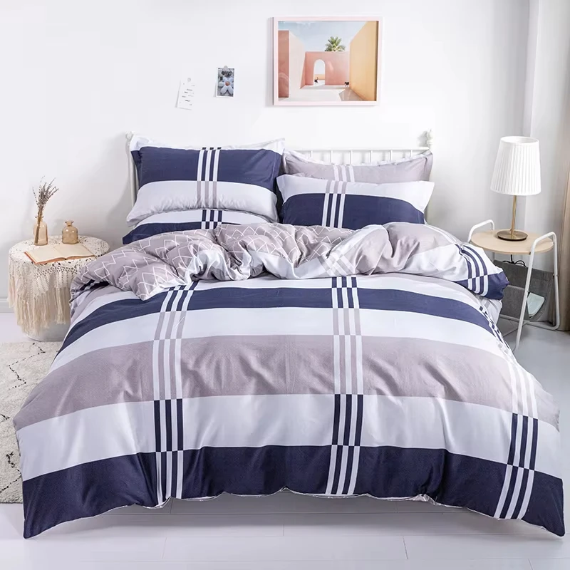3PC-100-Cotton-Duvet-Cover-Set-Striped-1PC-Duvet-Cover-2PC-Pillowcase-Soft-Skin-Friendly