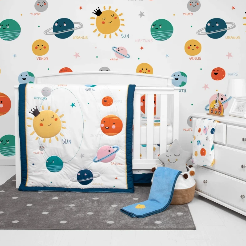 3PK-Cartoon-Planet-Design-Organic-Cotton-New-Born-Baby-Bedding-Set