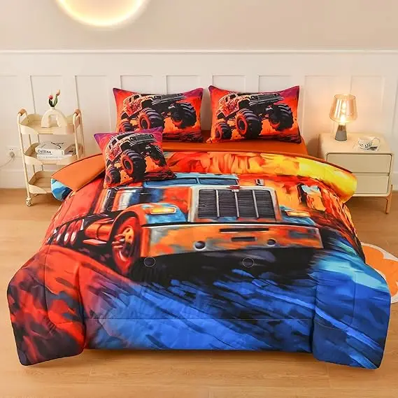 3d-Printed-Boys-Kids-Car-Comforter-Regular-Twin-6-Piece-Bedsheet-Gamepad-Bedding-Set
