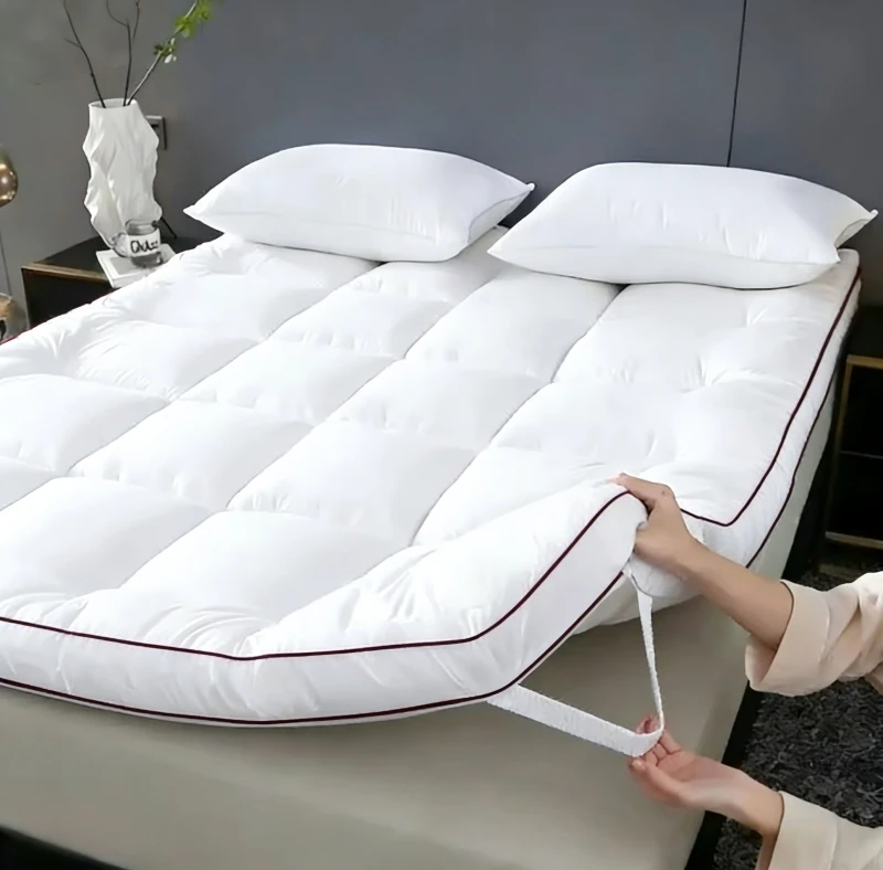 4-Inch-Memory-Foam-Mattress-Topper-for-Back-Pain-Extra-Soft-Fluffy-Shredded-Memory-Foam-Filled-Thicked-Down-Alternative-Lined