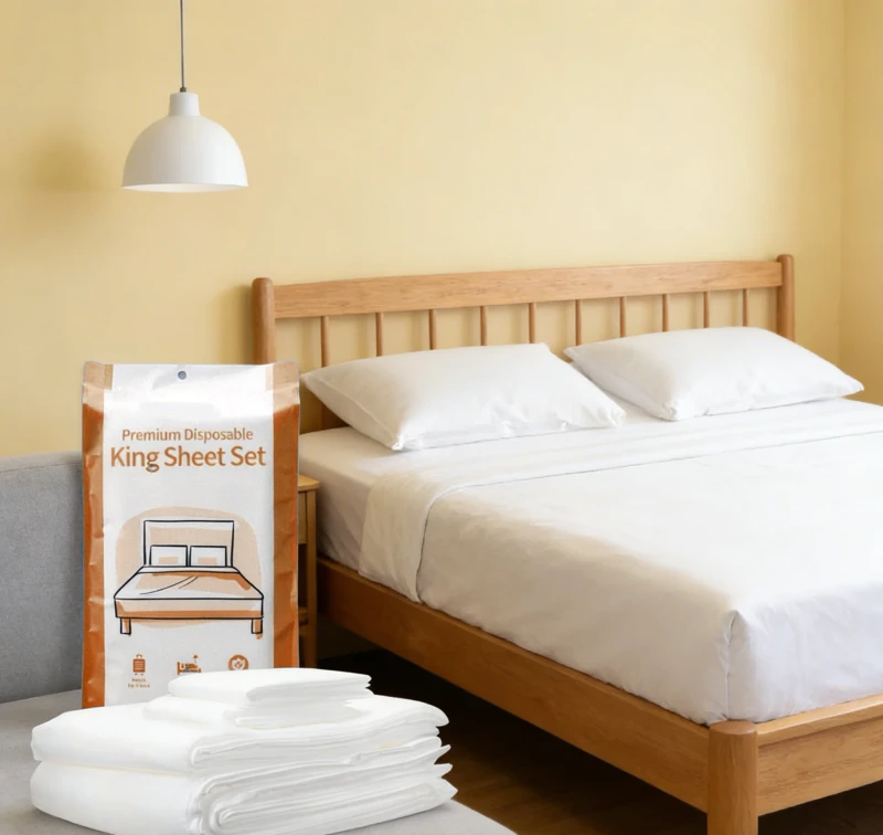 4-PC-King-Size-Premium-Disposable-Sheet-Set-Travel-Bedding-Includes-Duvet-Cover-Pillowcases-All-Season-Manufacturer