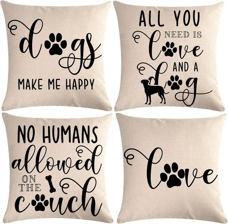 4-Pcs-Dog-Pillow-Covers-Dogs-Make-Me-Happy-Funny-Dog-Quotes-Design-Suitable-for-Home-Outdoor-Terrace-Garden-Decoration