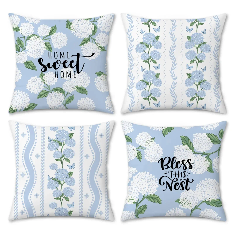 4-Pcs-Spring-Embroidered-Ball-Flower-Pillow-Covers-Blue-Flower-butterfly-Design-Suitable-for-Home-Terrace-Decoration