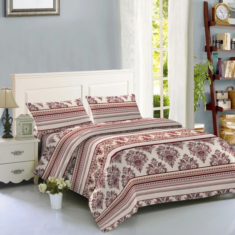 4-Pcs-Ultra-Soft-Brushed-Woven-Printed-Queen-Bed-Sheet-Sets-Eco-Friendly-400TC-Polyester-Pillowcases-All-Season-Plain