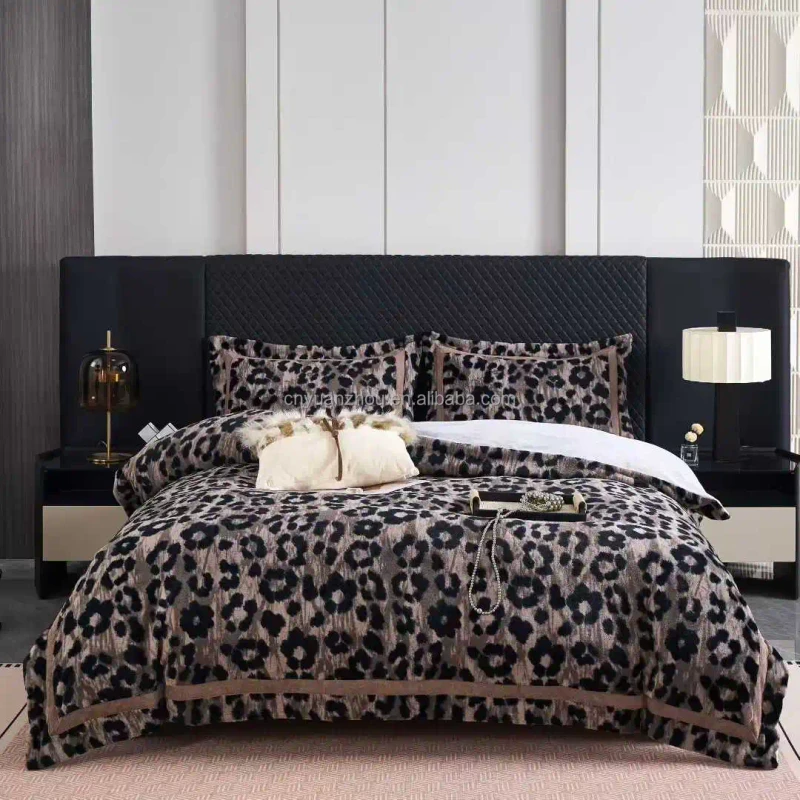 4-Piece-Bedding-Set-European-style-Printed-Duvet-Cover-Polyester-1-Flat-Sheet-2-Pillowcases-All-Seasons