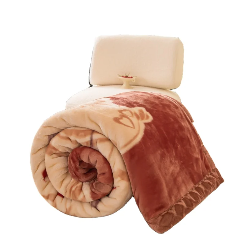 4.5kg-Raschel-Blanket-100-Polyester-Knitted-Flower-Pattern-Winter-Festival-Woven-Portable-for-Home-Outdoor-Use