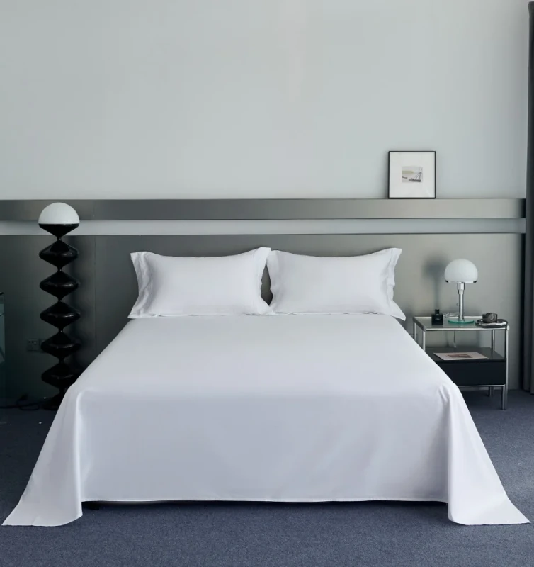 400TC-Woven-Quality-White-Hotel-Bed-Linen-100-Cotton-Bedding-Set-Single-Bedsheets