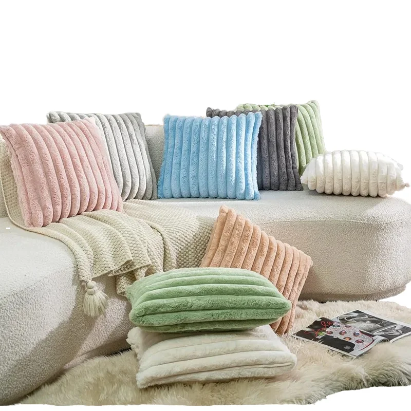 45x45cm-Double-Side-Faux-Fur-Plush-Decorative-Throw-Pillow-Covers-Striped-Hotel-Hospital-Soft-Fluffy-Eco-Friendly-Pillow-Covers