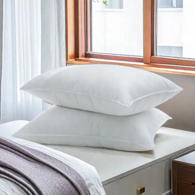 48-74CM-Luxury-Hotel-Feather-Down-Neck-Pillow-Solid-Pattern-100-Cotton-Cover-Soft-Comfortable-Fluffy-Sleeping-Bed-Pillow-Insert