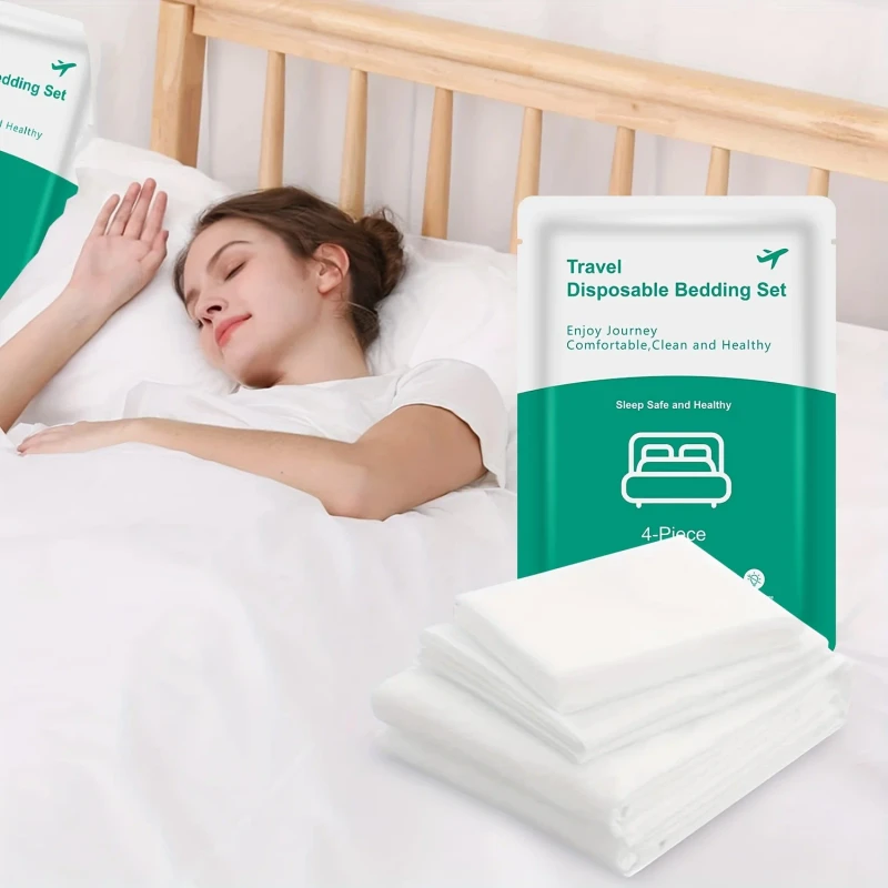 4PCS-Bedding-Set-Disposable-Portable-Travel-Hotel-Business-Trip-Camping-Hospital-Train-Set-King-Size-Bed-Disposable-Bedding