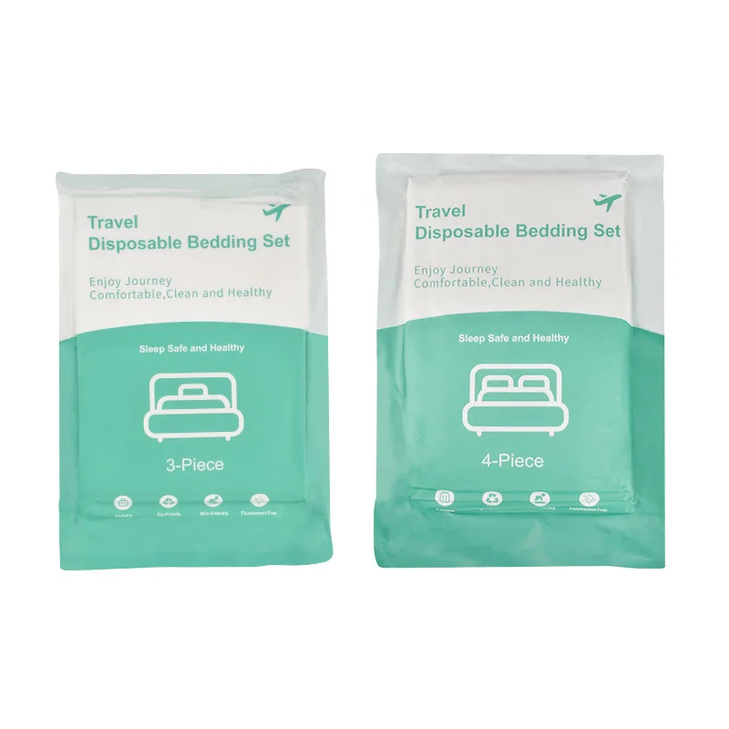 4PCS-Disposable-Bed-Sheets-Travel-Sheets-for-Hotel-Bed-Travel-Bedding-Cover-Portable-Sheet-Cover-Pillowcase-Disposable-Towels