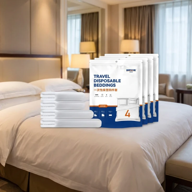 4PCS-Disposable-Bedding-Set-100-SMMS-Non-woven-Bed-Sheet-Quilt-Cover-Pillowcases-Portable-Travel-Kit-for-Hotel-Hospital