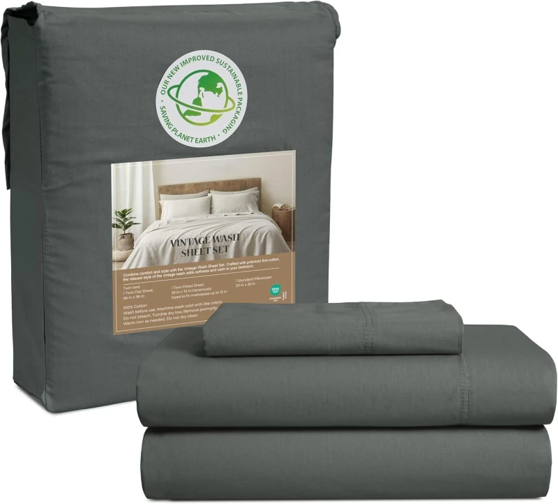 4Pc-Bed-White-Linen-Cotton-Set-Soft-Breathable-Percale-Weave-100-Organic-Cotton-Queen-Sheet-Set-with-Pillow-Case-for-Bed