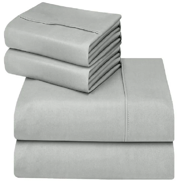 4Pcs-Premium-Brushed-Cotton-Fabric-Bed-Sheet-Set-Ultimate-Comfort-Flat-Fitter-Bed-Set