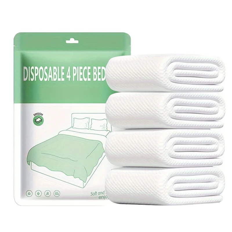 4pcs-Disposable-Eco-Friendly-Bleached-Quality-Bedding-Set-for-Travel-Hotels-Portable-Hygienic-Non-Woven-Fabric-Flat-Sheets