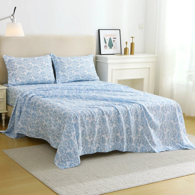 4pcs-Microfiber-Bedding-Set-Fitted-Flat-Sheet-Flower-Printed-1