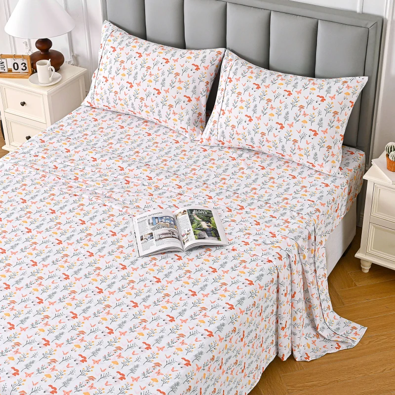 4pcs-Microfiber-Bedding-Set-Fitted-Flat-Sheet