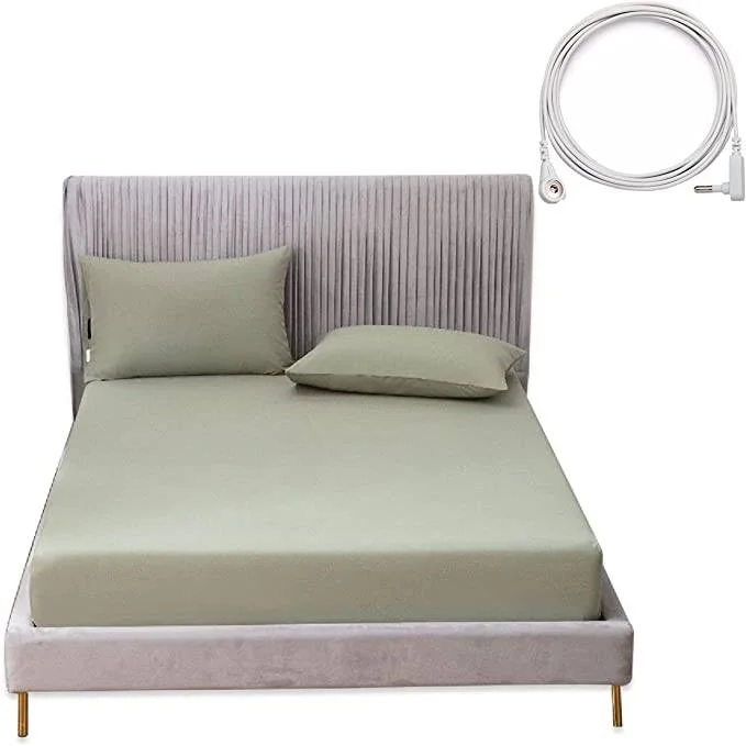 5-Silver-Earthing-Grounding-Bed-Sheets-Cotton-Set-Fitted-Sheet-Queen-King-Size-Improved-Sleep-for-Beds-With-5M-Conductive-Cord