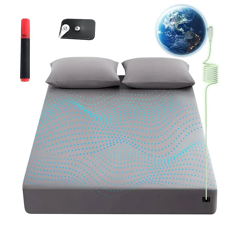 5-Silver-Fiber-95-Cotton-Anti-Mold-Grounding-Fitted-Sheet-Silver-Fabric-Moisture-Wicking