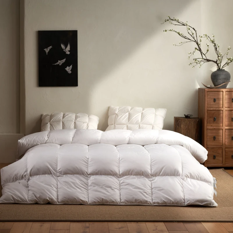 5-Star-Hotel-White-Washed-Feather-Quilt-Super-Thick-Smooth-Touch-Breathable-All-Season-Home-Bedding-Duvet-Support-OEM-ODM-Custom