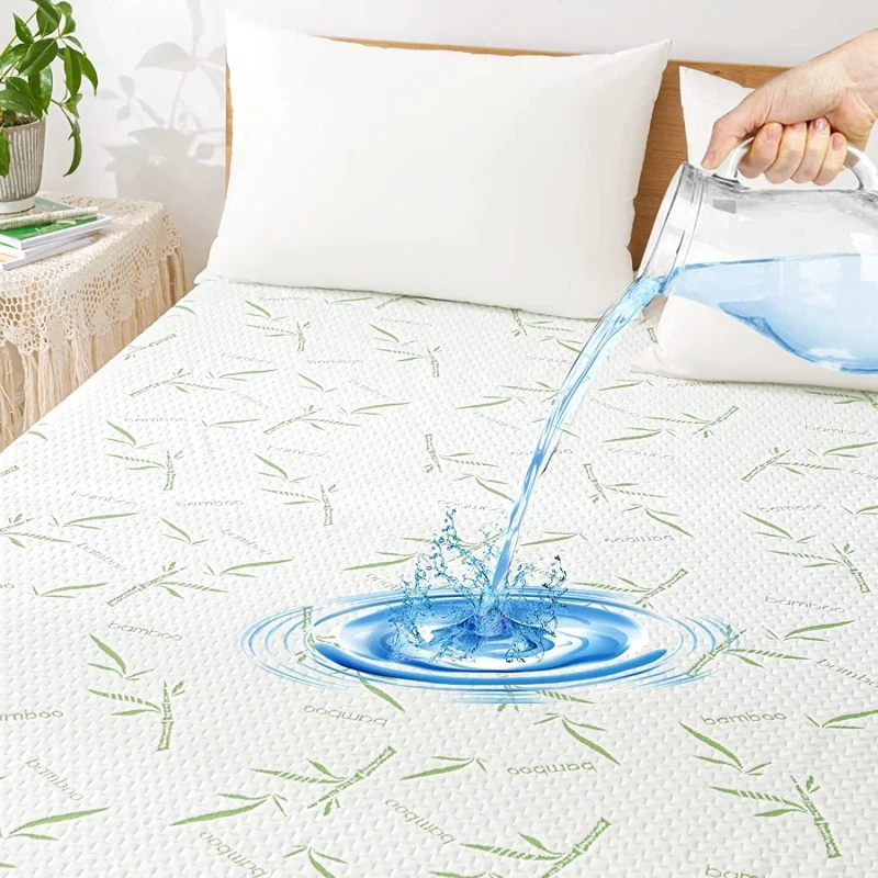 50-Off-Stock-Bamboo-Jacquard-Breathable-Hypoallergenic-Waterproof-Fitted-Bed-Sheet-Mattress-Cover-Protector