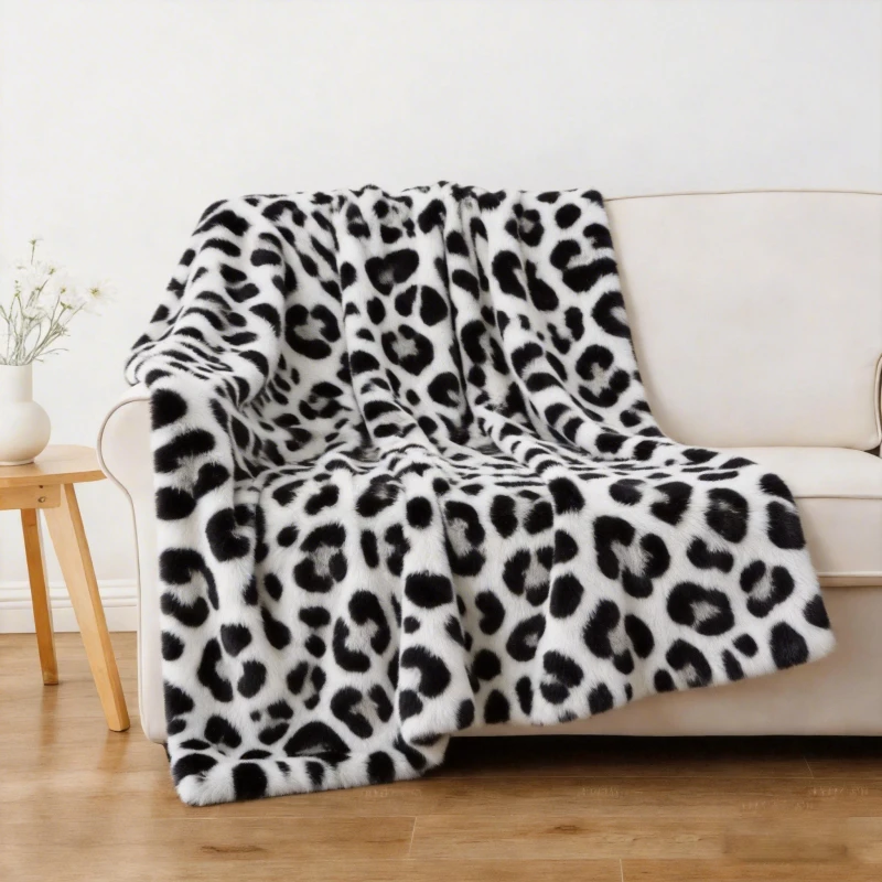 50x60-Custom-Thick-Double-Sided-Knitted-550GSM-Leopard-Printed-Eco-Friendly-Faux-Fur-Weighted-Blanket