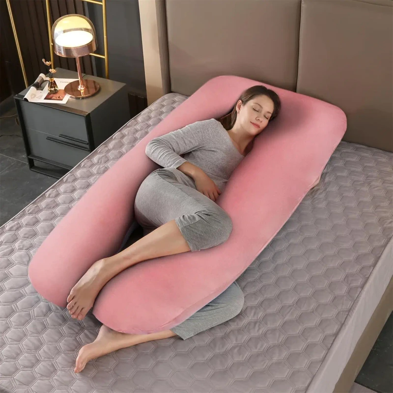55-Inch-Blue-Pregnancy-Pillow-U-Shaped-Body-Pillow-Memory-Foam-Maternity-Support-with-Removable-Cover-for-Sleeping-Support
