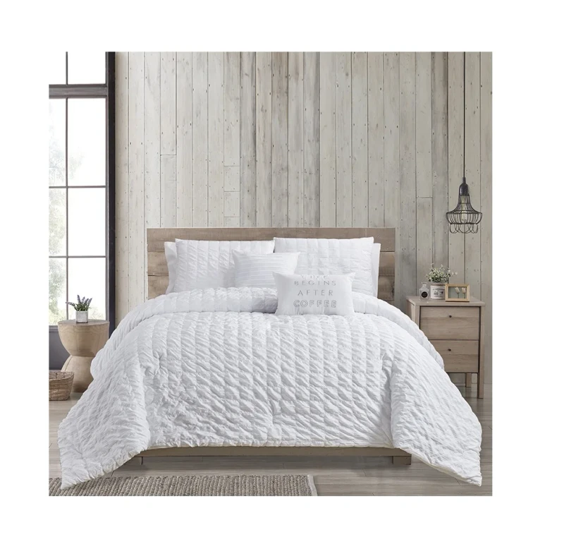 5PC-White-Microfiber-Seersucker-Comforter-Sets