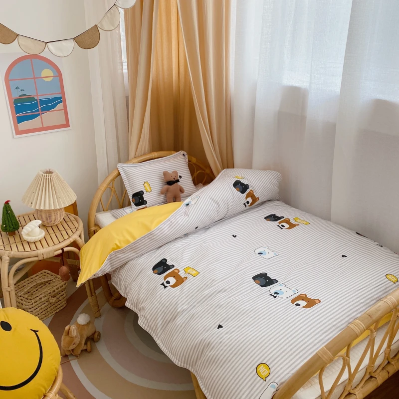 6-Piece-Kid-Cartoon-Pattern-Comfort-Quilt-Duvet-Cover-Pillow-Case-Flat-Sheet-Fitted-Sheet-Set-Modern-Pure-Cotton