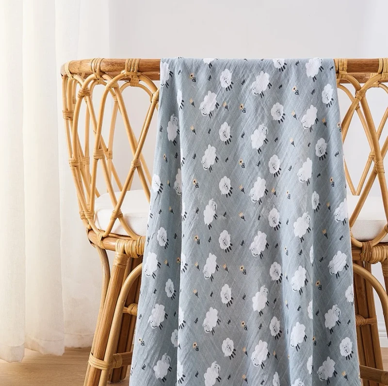 70-Bamboo-30-Cotton-Printed-Muslin-Swaddle-Baby-Sleeping-Bedding-Cover-Kids-Bedding