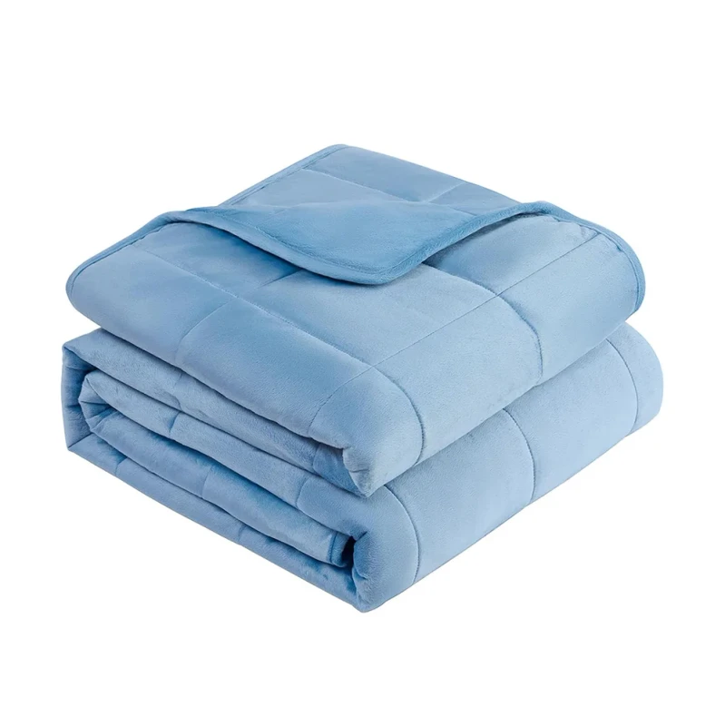 7kg-10-Lb-Premium-Woven-Minky-Flannel-Therapy-Anti-Anxiety-Weighted-Blanket-Glass-Beads-Airplane-Hotel-Picnic-Home-Four-Seasons