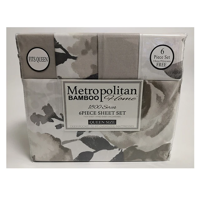 80gsm-100-Polyester-Microfiber-Fabric-Printed-Bedding-Set-6pcs-King-Sheet-Set-Animal-Leaves-Marine