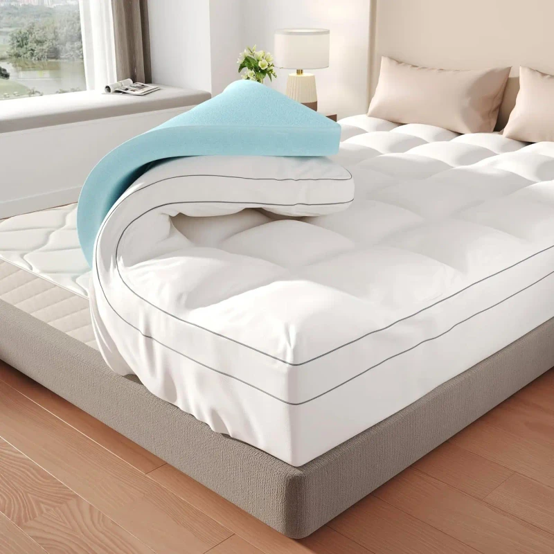 900g-Thickened-Memory-Foam-Mattress-Topper-Double-Layer-Breathable-Cooling-Gel-with-Folding-Knitted-Technique