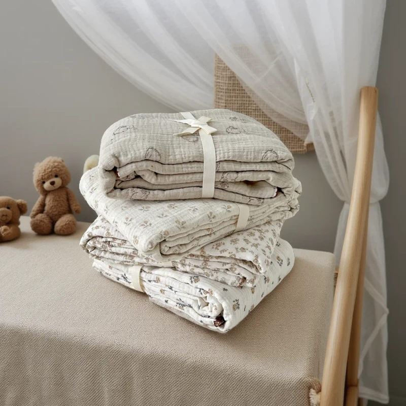 A-Class-Infant-Bedding-Set-Made-of-Cotton-Knit-Fabric-Soft-Breathable-Cartoon-Rabbit-Pattern-Bed-Set