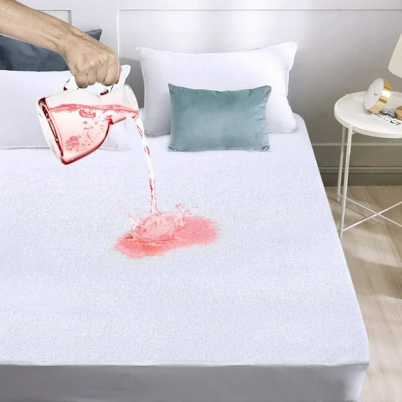 Absorbent-Six-Sided-Bed-Bug-Proof-100-Waterproof-Zippered-Cover-Mattress-Encasement-Mattress-Protector