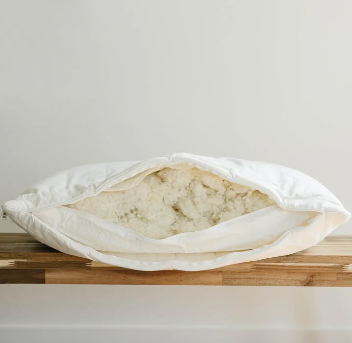 Adjustable-Back-Support-Skin-friendly-Soft-Fluffy-Organic-Cotton-Cover-100-Wool-Filling-Pillows