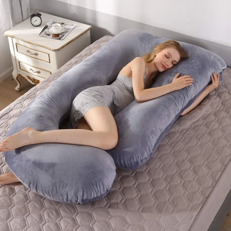 Adjustable-Full-Body-Nursing-Pillow-Pregnant-Women-Side-Sleepers-Comfortable-Foam-Maternity-Pillow-Soft-Neck-Support-Massaging