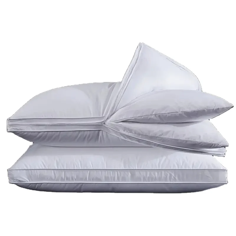 Adjustable-Layer-Goose-Feather-Pillows-Set-of-2-Queen-Size-100-Cotton-Bed-Pillows-Soft-and-Comfortable-Firm-Bed-Pillows