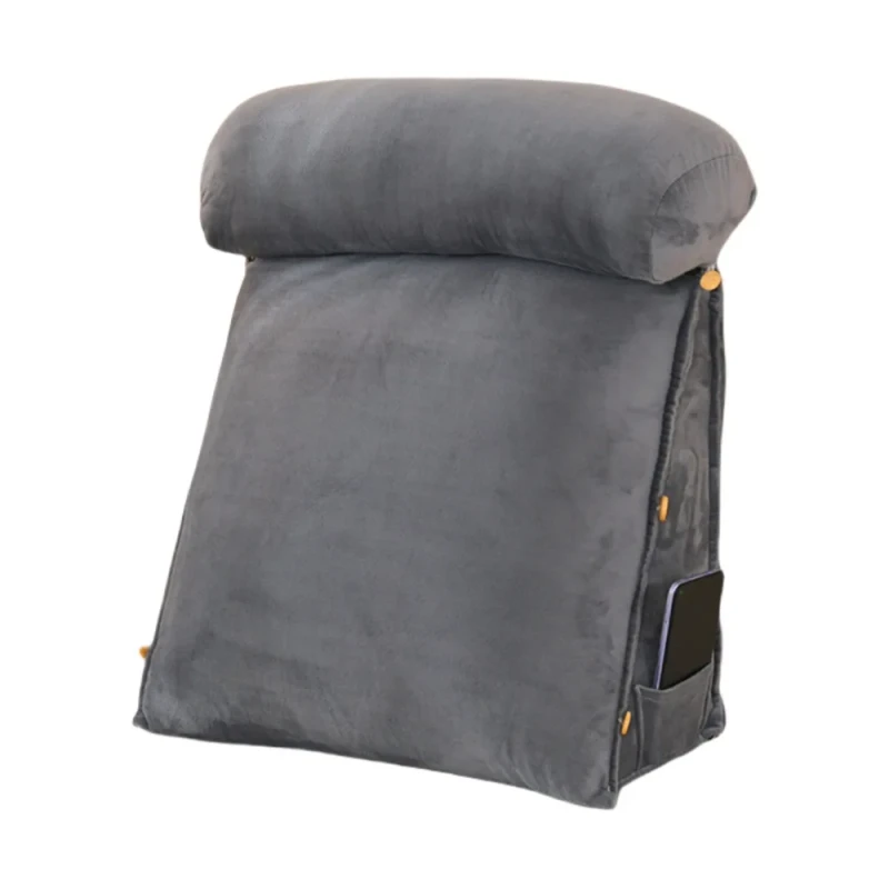 Adjustable-Wedge-Reading-Pillow-with-Detachable-Neck-Roll-Soft-Velvet-Bed-Rest-Back-Support-Pillow-with-Side-Pocket