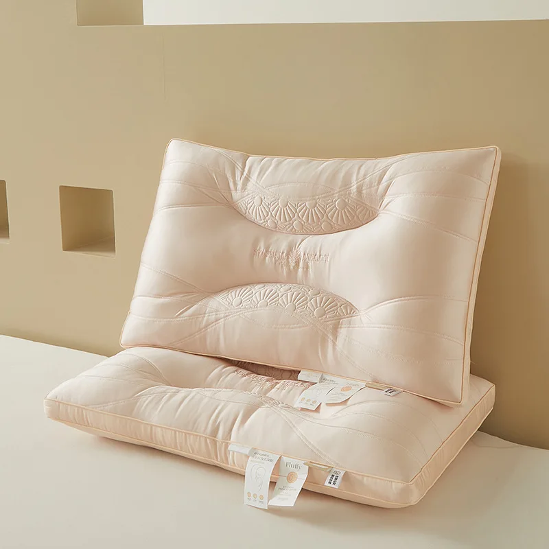 Adult-Cervical-Zone-Sleep-Pillow-Anti-Sagging-Low-Profile-Pillow-Comfortable-Custom-logo-Feather-Soft-Velvet-Pillow