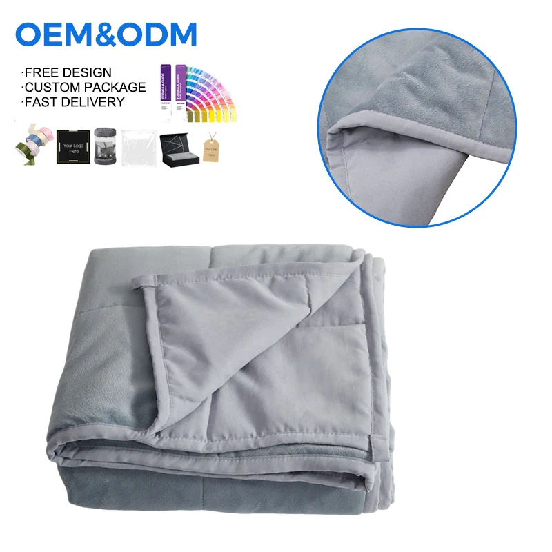 Adult-Heavy-Sleep-Weighted-Blanket-60x80-Inches-Gray-Knitted-Breathable-Portable-Machine-Washable-For-Travel-Airplane-Hospital