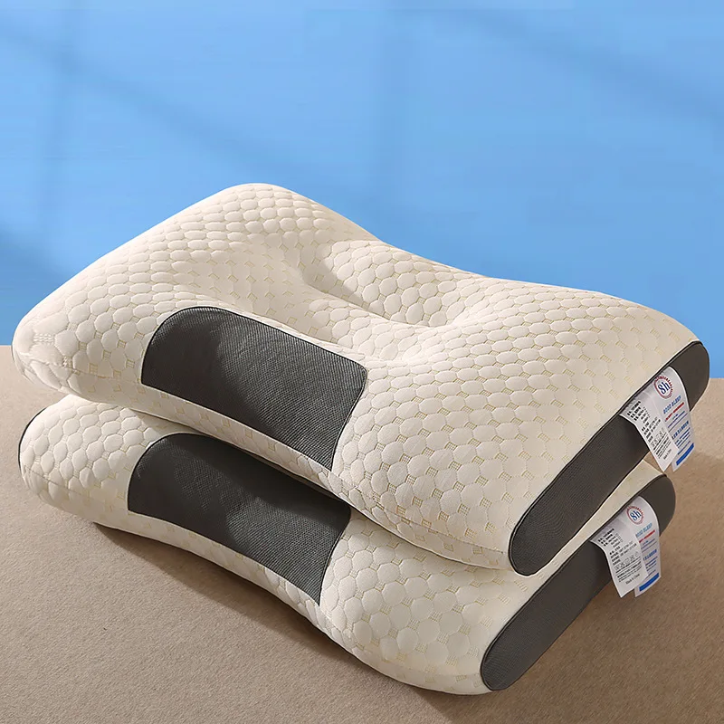 Adult-Neck-Support-Pillow-Anti-Static-Polyester-Fiber-40-Count-Rectangular-Minimalist-Water-Cube-Knitted-Spa-Massage