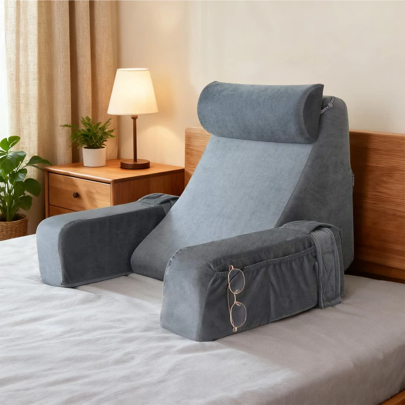 Adult-Reading-Pillow-Neck-Back-Support-Memory-Foam-Filled-Reclining-Pillow-for-Bed-Sitting-Removable-Cover-Customizable-Size